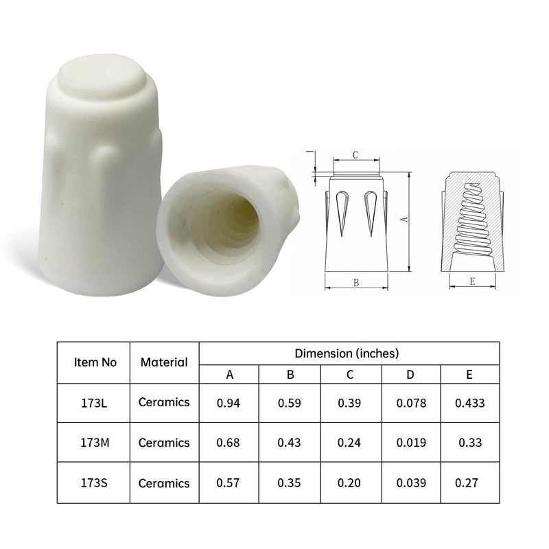 DICIO Porcelain Wire Connector 50 PCs Large Ceramic Wire connectors Easy-Twist,Wire Capsmall Heat Resistant Electrical connectors 22-14 AWG Ceramic Wire connectors Nuts for Oven - Image 5